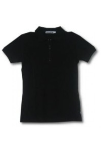 P107 淨色polo衫訂造  polo衫來版訂做  半胸拉鏈 polo衫批發商    黑色